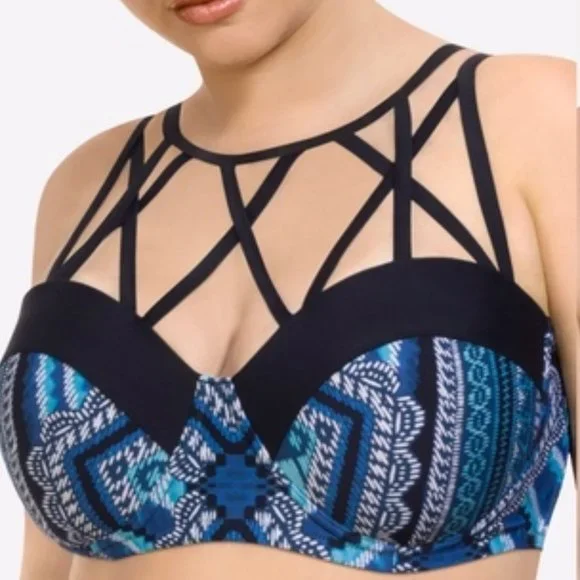 Paramour/NORDSTROM Strappy Bralettte Bikini Top BRA Sz 2X UPF 50+ NEW Sexy πHP - Picture 2 of 13